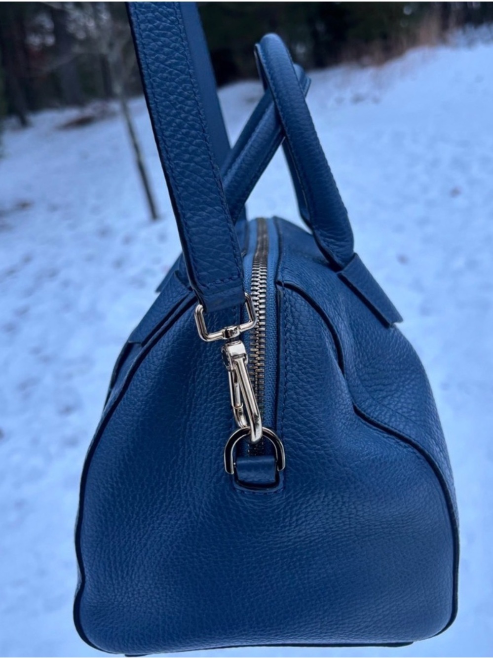 Furla Navy Leather Satchel Crossbody Bag - NWOT - Picture 10 of 15